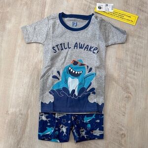 The Children's Place Gray and Blue Shark Pajama Set